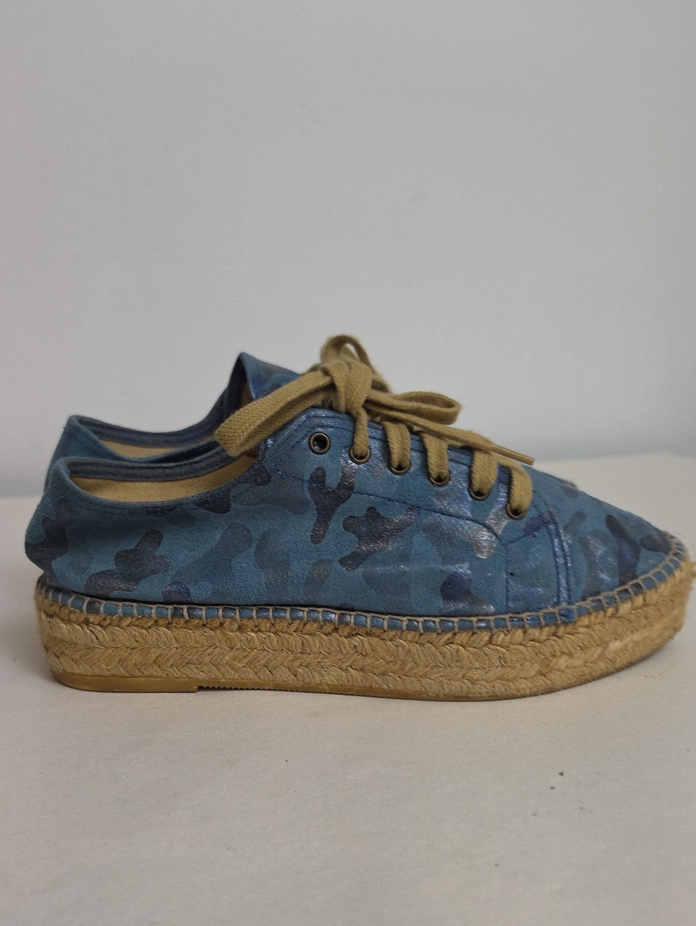 Toni Pons Blue Camouflage Espadrille Platform Sneaker - Sz 38